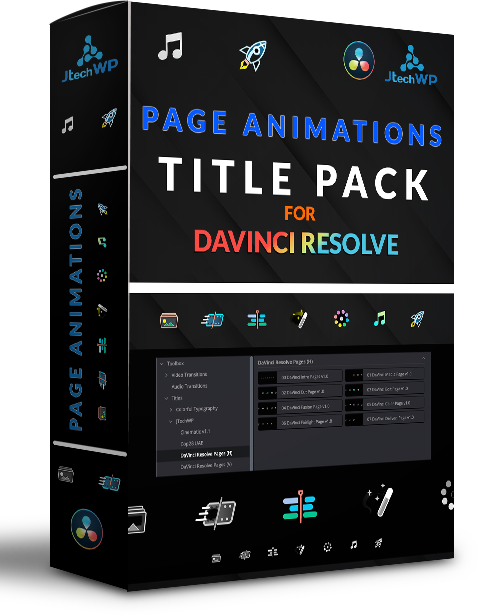 Page icons animation pack for Davinci Resolve Tutorials