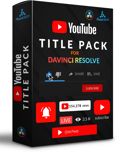 YouTube title pack for Davinci Resolve