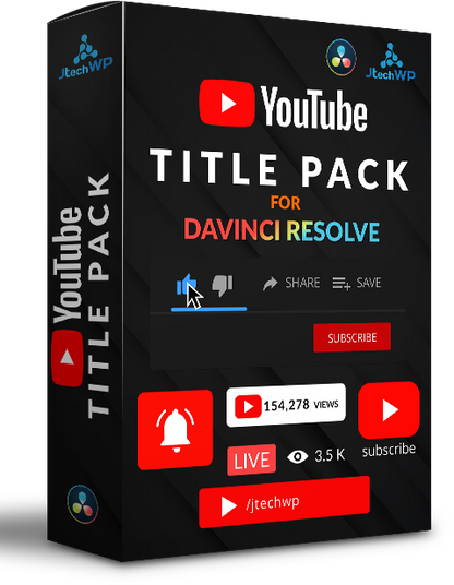 YouTube title pack for Davinci Resolve
