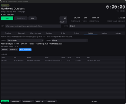 Davinci Resolve Time Tracker